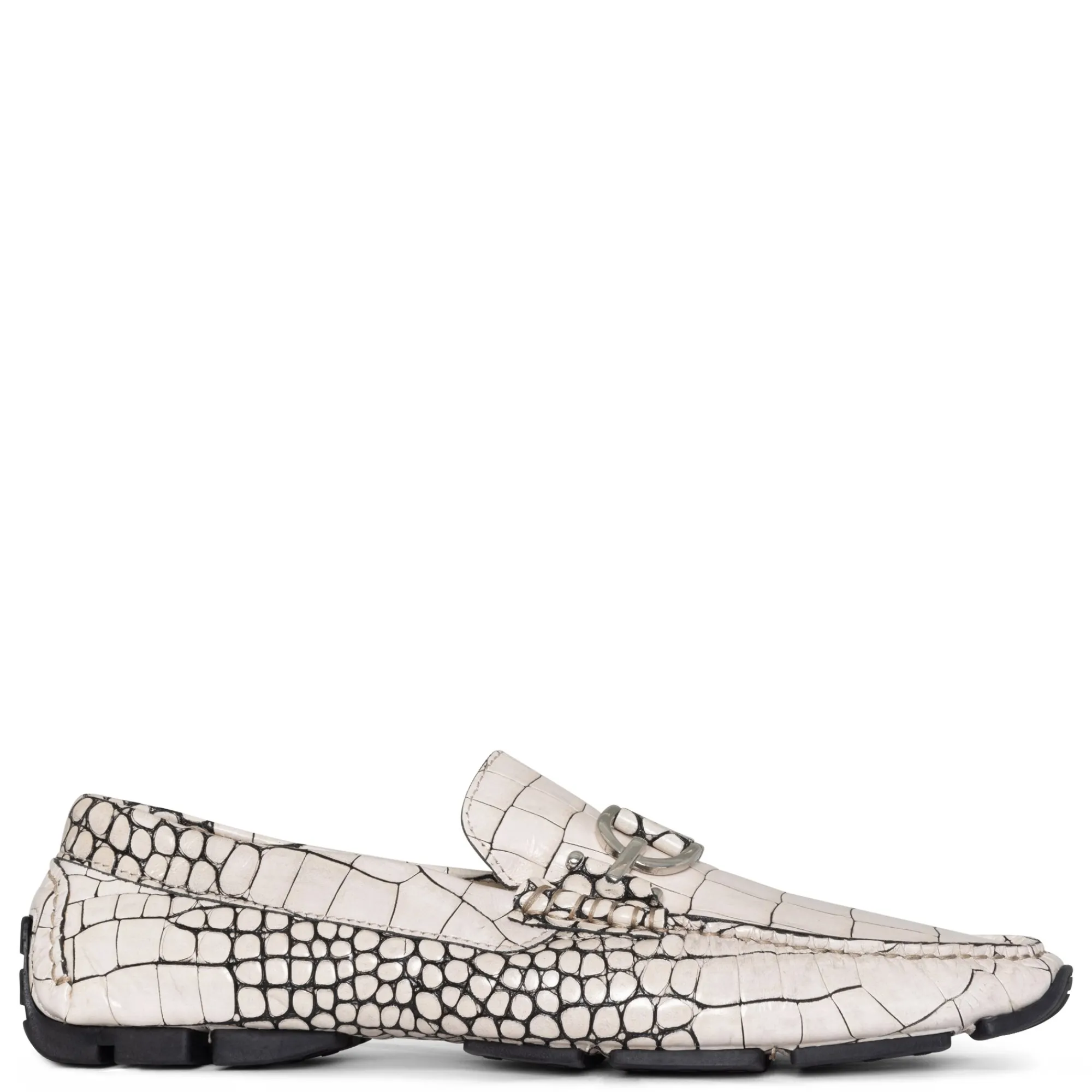 New Donald Pliner DACIO DRIVER Grey Croco