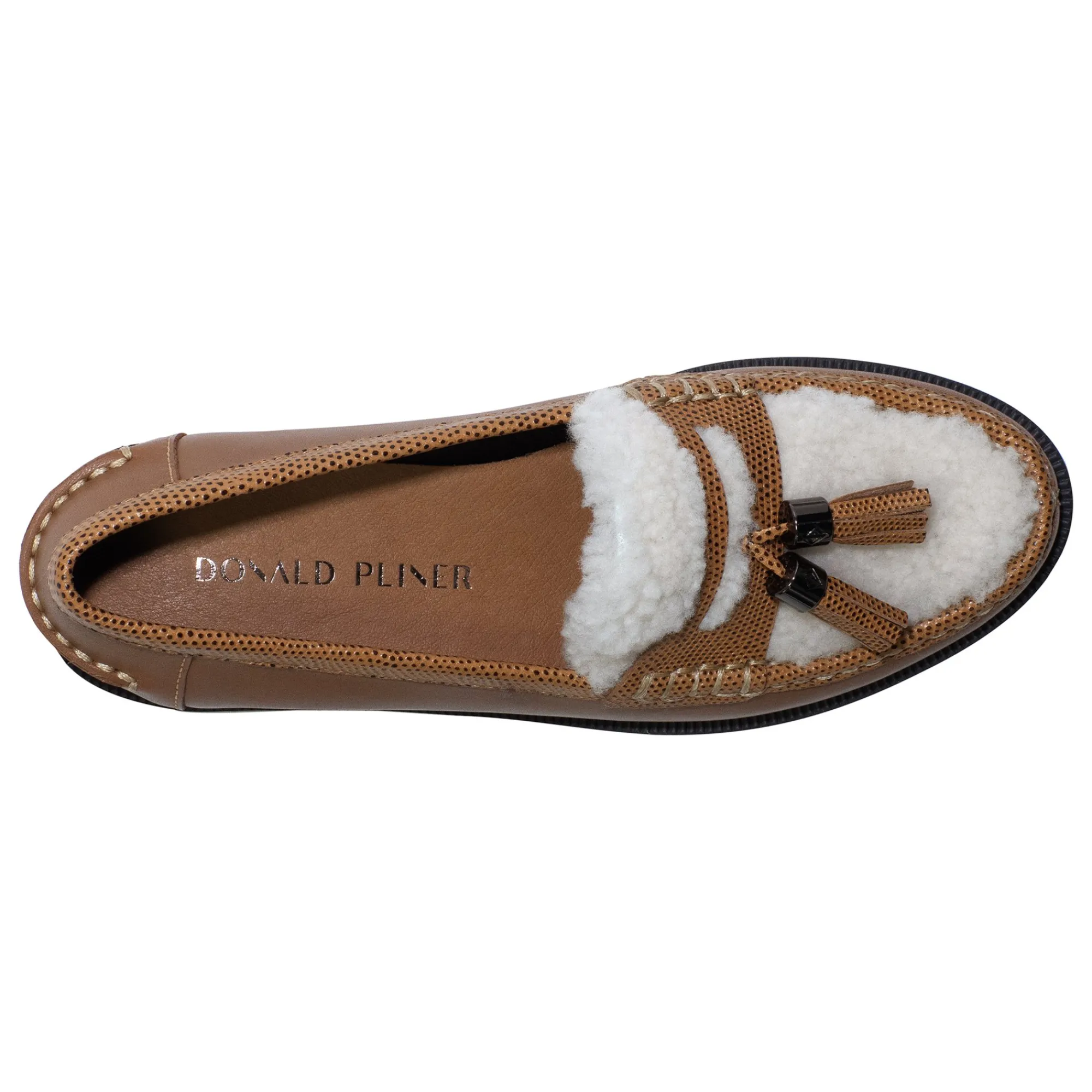 New Donald Pliner LENNY Saddle Shearling
